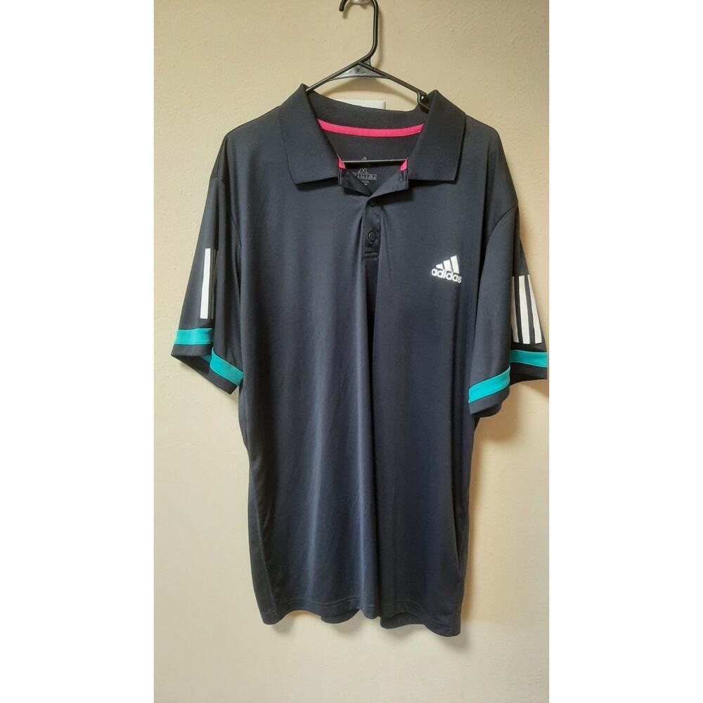 Adidas Climacool Polo Shirt Short Sleeve Button Front